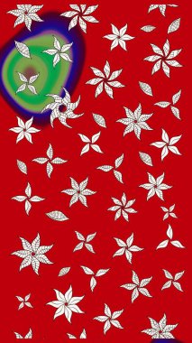 Renkli Bahar Teması eskiz kalıbı. Kırmızı ve nötr renklerde çiçekler. Düz Çiçek Elementleri Tasarımı. Sevimli çiçek raster deseni.