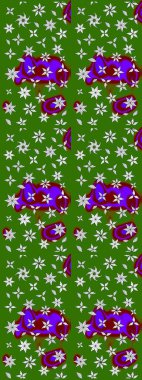 Renkli Bahar Teması eskiz kalıbı. Düz Çiçek Elementleri Tasarımı. Süslü kumaş deseni. Raster illüstrasyonunda çiçek deseni çizimi.