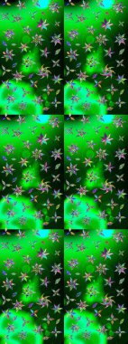 Renkli Bahar Teması eskiz kalıbı. Raster illüstrasyonundaki çiçek desenli çizim. Süslü kumaş deseni. Düz Çiçek Elementleri Tasarımı.