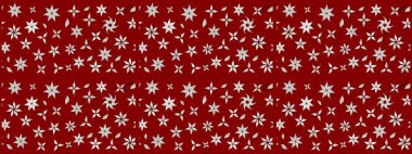 Çiçek desenli eskiz. Düz Çiçek Elementleri Tasarım Raster illüstrasyonu. Kırmızı ve nötr renklerde çiçekler. Renkli Bahar Teması çizim şablonu.