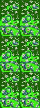 Düz Çiçek Elementleri Tasarımı. Renkli Bahar Teması eskiz kalıbı. Çiçek deseni. Chichi 'nin kumaş kalıbını çiz. Raster illüstrasyonu.