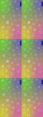 Çiçek deseni. Renkli Bahar Teması eskiz kalıbı. Düz Çiçek Elementleri Tasarımı. Chichi 'nin kumaş kalıbını çiz. Raster illüstrasyonu.