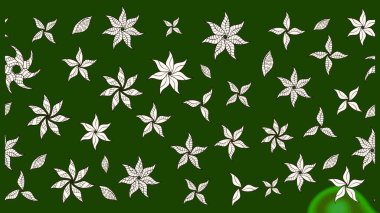 Yeşil ve nötr renklerde çiçekler. Raster illüstrasyonu. Raster illüstrasyonu. Asya tekstil tarzında. Çiçek desenini çiz.