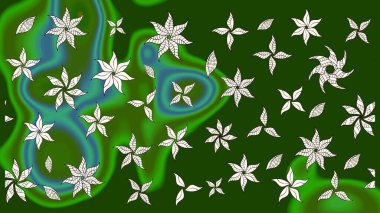 Raster illüstrasyonu. Güzel kumaş deseni. Düz Çiçek Elementleri Tasarımı. Renkli Bahar Teması eskiz kalıbı. Karalama çiçeği. Zentangle soyut çiçekleri.