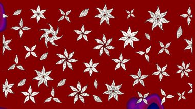 Küçük çiçekte hoş bir çiçek deseni var. Parlak çiçekli kırmızı ve nötr renkler üzerine soyut çizim deseni. Çiçek elementli zarif raster dokusu..