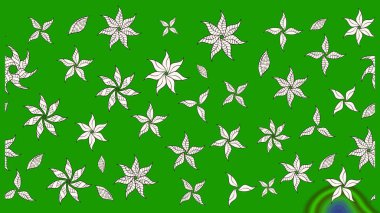 Düz Çiçek Elementleri Tasarımı. Güzel kumaş deseni. Raster illüstrasyonu. Asya tekstil tarzında. Çiçek desenli çizim. Renkli Bahar Teması çizim şablonu.