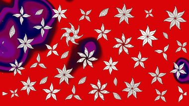 Kırmızı ve nötr renklerde güzel bir tekstil. Raster illüstrasyonu. Suluboya çiçekli çiçek deseni.