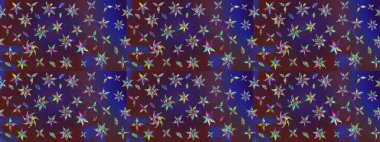 Çiçekli çiçek deseni, suluboya. Süslü kumaş deseni. Raster deseni.