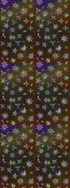 Raster illüstrasyonu. Renkli süs kenarı. Kahverengi ve gri renklerde. Çiçek duvar kağıdı. Çizim kalıbı. Hint süsü..