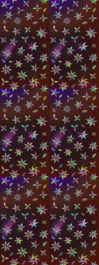 Raster illüstrasyonu. Kahverengi ve mor renkli çiçekler. Çizim çiçek deseni duvar kağıdı için kullanılabilir.