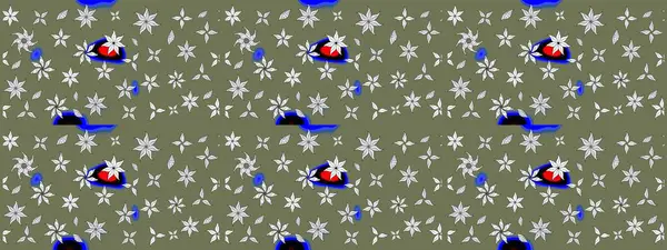 Moda baskıları için zarif bir şablon. Halk tarzı. Parlak renkli çiçekleri ve yeşil ve nötr renklerde yaprakları olan harika bir çiçek deseni. Modern çiçek arkaplanı.