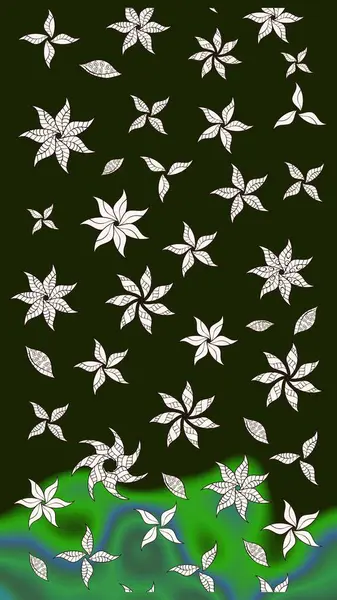 Tomurcukları çiçek olan sevimli bir çiçek deseni. Eskiz geçmişi. Eski usul. Raster. Kumaş, tekstil, duvar kağıdı baskısı için. Raster illüstrasyonu.