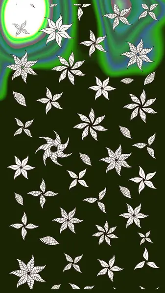 Gri ve yeşil renkli güzel çiçekli çizim deseni, suluboya çiçek deseni, duvar kağıdı, kart ya da kumaş için fayanslı. Raster..