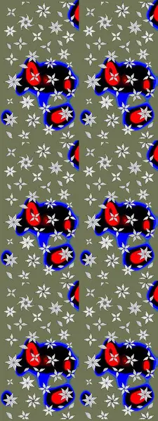 Güzel kumaş deseni. Güzel eskiz şekli. Düz Çiçek Elementleri Tasarımı. Raster çiçekli arka plan. Renkli Yaz Temalı eskiz kalıbı. Yazdır.