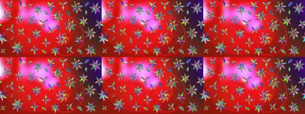 Raster illüstrasyonu. Modaya uygun kumaş deseni. Küçük çiçekteki sevimli çiçek deseni. Tony 'nin kumaş desenini çiz.