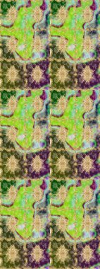 Yeşil renkli ve altın elementli klasik eskiz deseni. Raster illüstrasyonu.