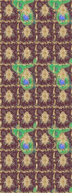 Tekrarlayan ögelerle soyut arkaplan çiz. Klasik raster şablonu. Kahverengi ve altın desenli.