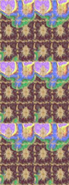 Damask arkaplanı. Kahverengi renkte altın bir element. Altın çiçekli eskiz deseni. Barok tarzında altın çiçekli süs..