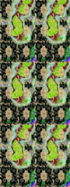 Doğu tarzı element. Tasarım şablonu için çizgi çizimi sınırı. Altın desenli çiçek dekoru. Davetiyeler, kartlar, web sayfası için Raster illüstrasyon. Yeşil renkte altın element.