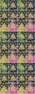 Raster illüstrasyonu. Gri renkli Royal retro. Klasik çiçek dokusu. Altın şablon. Kusursuz desenli altın elementler. Kart, duvar kağıdı, ambalaj, tekstil için klasik tasarım.