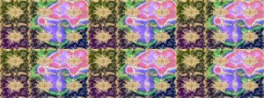 Raster altın çiçek süsü brokar kumaş ve cam desenli. Çiçek desenli altın metal. Tarafsız renkler ve altın elementler. Altın deseni çiz.