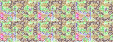 El yapımı dekoratif çerçeve, albüm kapağı, tebrik kartı, klasik Art deco tarzı. Raster soyut çiçek çelengi altın karalama fantezi yaprakları ve tarafsız renklerde çiçek.