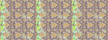 Tarafsız renkler üzerine geleneksel Arapça dekor. Duvar kâğıdı için altın süslü bir illüstrasyon. Doğu tarzında klasik tasarım öğesi. Süslü dantel iz sürücü. Çiçek süslemeli Raster eskiz deseni.