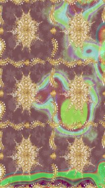 Süslü raster dekorasyonu. Lüks, kraliyet ve Viktorya dönemi konsepti. Tarafsız yerine altın rengi barok çiçekli eskiz deseni. Tarafsız renklerde altın element.