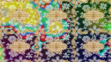 Raster Golden Mehndi eskiz kalıbı. Tarafsız renklerde desen. Kına dövmeli süs çiçekleri, altın çıkartmalar, mehndi ve yoga tasarımı, kartlar ve parmak izleri..