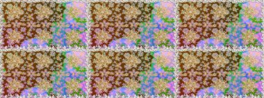 Tarafsız renkler ve altın elementler. Kusursuz altın desen. Raster altın çiçek süsü brokar kumaş ve cam desenli. Çiçek desenli altın metal..