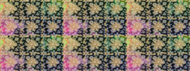 Raster illüstrasyonu. Gri renkli Royal retro. Klasik çiçek dokusu. Altın şablon. Kusursuz desenli altın elementler. Kart, duvar kağıdı, ambalaj, tekstil için klasik tasarım.