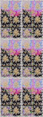 Kusursuz altın desen. Raster altın çiçek süsü brokar kumaş ve cam desenli. Çiçek desenli altın metal. Altın elementli gri renkler.