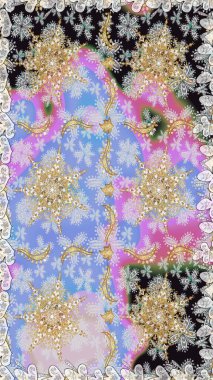 Raster Golden Mehndi kusursuz desen. Kına dövmeli süs çiçekleri, altın çıkartmalar, mehndi ve yoga tasarımı, kartlar ve parmak izleri. Gri renklerde desen.