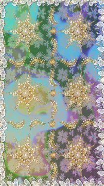 Raster Golden Mehndi kusursuz desen. Kına dövmeli süs çiçekleri, altın çıkartmalar, mehndi ve yoga tasarımı, kartlar ve parmak izleri. Tarafsız renklerde desen.