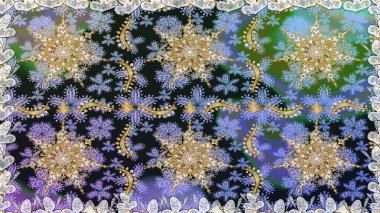 Gri renkli Royal retro. Altın şablon. Klasik çiçek dokusu. Kusursuz desenli altın elementler. Raster illüstrasyonu. Kart, duvar kağıdı, ambalaj, tekstil için klasik tasarım.