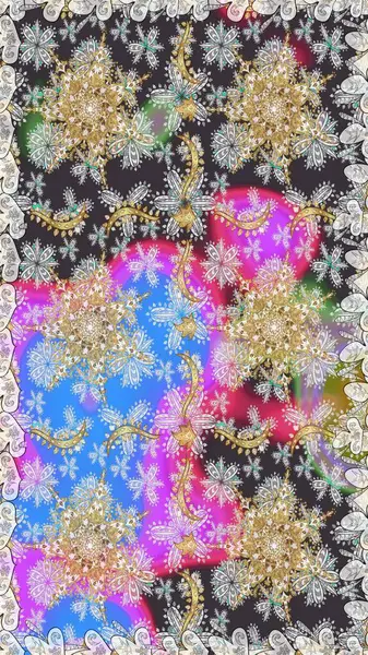 Düz elle çizilmiş klasik koleksiyon. Arkaplan, kumaş, altın duvar kağıdı. Gri renkli ve altın elementli altın desenli. Raster altın pürüzsüz desen.