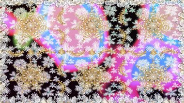 Tarafsız renklerde desen. Raster Golden Mehndi kusursuz desen. Kına dövmeli süs çiçekleri, altın çıkartmalar, mehndi ve yoga tasarımı, kartlar ve parmak izleri..