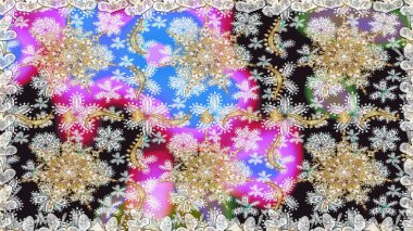 Kusursuz klasik raster altın desenli. Gri renkli ve altın elementli altın desenli. Klasik klasik klasik arka plan. Geleneksel oryantasyon süsü.