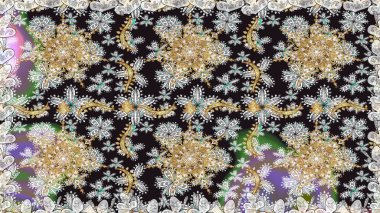 Gri renklerde altın tekrarlayan elementlerle soyut arkaplan. Kusursuz oryantal klasik altın desen.