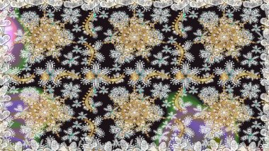 Gri renklerde altın tekrarlayan elementlerle soyut arkaplan. Kusursuz oryantal klasik altın desen.