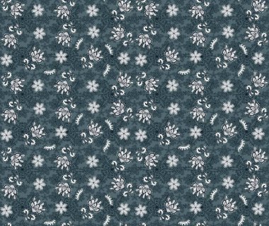 Çiçekli yumuşak bir eskiz şekli. Yumuşak, bahar çiçekleri yeşil ve mavi renklerde. Raster illüstrasyonu. Raster çiçekleri klasik tarzda resmedilir..