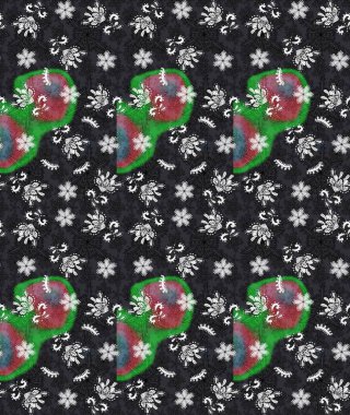 Çiçek desenli raster, gri ve yeşil çizgi grafik desenli soyut raster arkaplan. Modern stil dokusu.