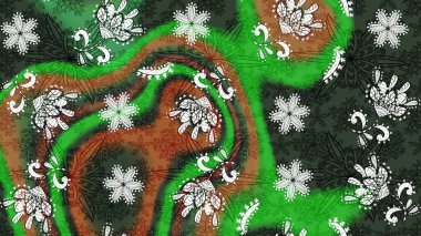 Düz Çiçek Elementleri Tasarımı. Süslü kumaş deseni. Raster illüstrasyonundaki çiçek desenli çizim. Renkli Bahar Teması çizim şablonu.