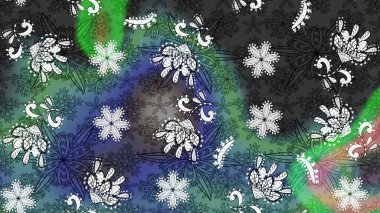 Gri ve mavi renkler. El çizimi, soyut ve süslü elementler. Klasik çiçekler. Yaz çiçekleri teması. Suluboya resim taklit Raster illüstrasyonu.