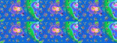 Küçük çiçekteki sevimli çiçek deseni. Güzel kumaş deseni. Raster illüstrasyonu. Güzel karalamalı çiçek deseni çiz..