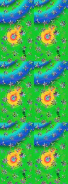 Raster. Kumaş, tekstil, duvar kağıdı baskısı için. Tomurcukları çiçek olan sevimli bir çiçek deseni. Eski usul. Raster illüstrasyonu. Taslak arkaplan.