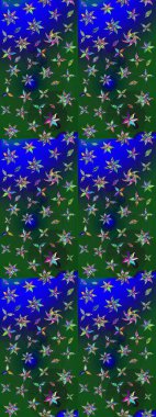 Kumaş, duvar kağıdı ve kağıt üzerine baskı yapmak için gelişen arka plan. Raster illüstrasyonu. Moda arka planında parlak buketler. Eski usul küçük çiçekli şirin bir eskiz deseni..