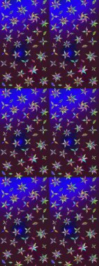 Taslak desenli, modaya uygun kumaş deseni. Şirin çiçek elementleri. Düz Çiçek Elementleri Tasarımı. Raster illüstrasyonu. Renkli Bahar Teması çizim şablonu.