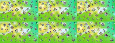 Renkli Bahar Teması eskiz kalıbı. Güzel kumaş deseni. Raster illüstrasyonundaki çiçek desenli çizim. Düz Çiçek Elementleri Tasarımı.