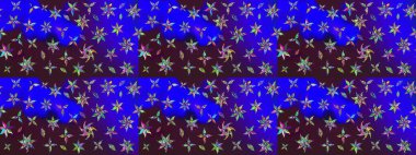 Küçük mavi ve kahverengi çiçeklerle oldukça eski bir besin torbası deseni. Tekstil, kumaş, kapaklar, duvar kağıtları, baskı, paket, koleksiyon defteri, örgü, dekupaj için çiçek arkaplanı..